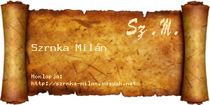 Szrnka Milán névjegykártya
