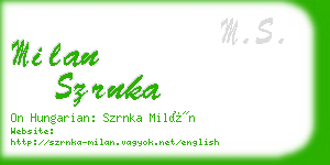 milan szrnka business card